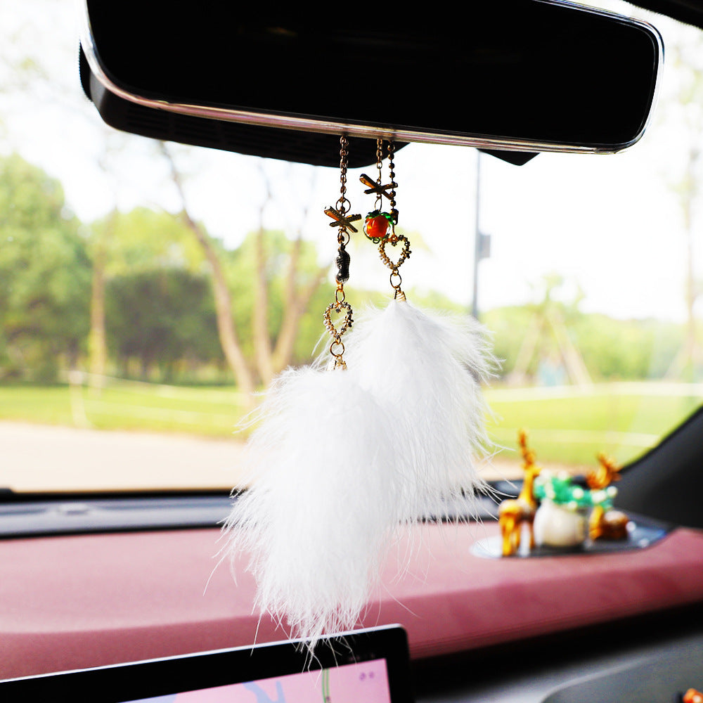 Wholesale Alloy with Diamond Feather Car Hanging